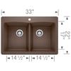 BLANCO 440218 Diamond Silgranit Double Bowl Undermount or Drop-In Kitchen Sink, 33" L X 22" W - Caf view 2