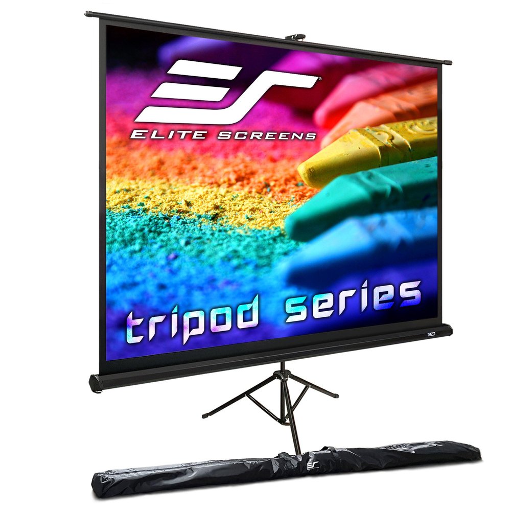 Elite Screens Tripod Series, 120-inch Adjustable Multi Aspect Ratio 16:9 Portable Indoor Outdoor Projector Screen, 8K / 4K Ultra HD 3D Ready, US Based Company 2-YEAR WARRANTY, T120UWV1 - Black