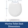 BEMIS TC50TTA MARINE Toilet Seat, Small Toilet Seat Made for Boats and RVs, Durable Wood, White view 4