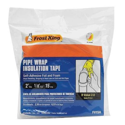 Frost King FV15 Foam and Foil Pipe Insulation, 2" x 1/8" x 15'
