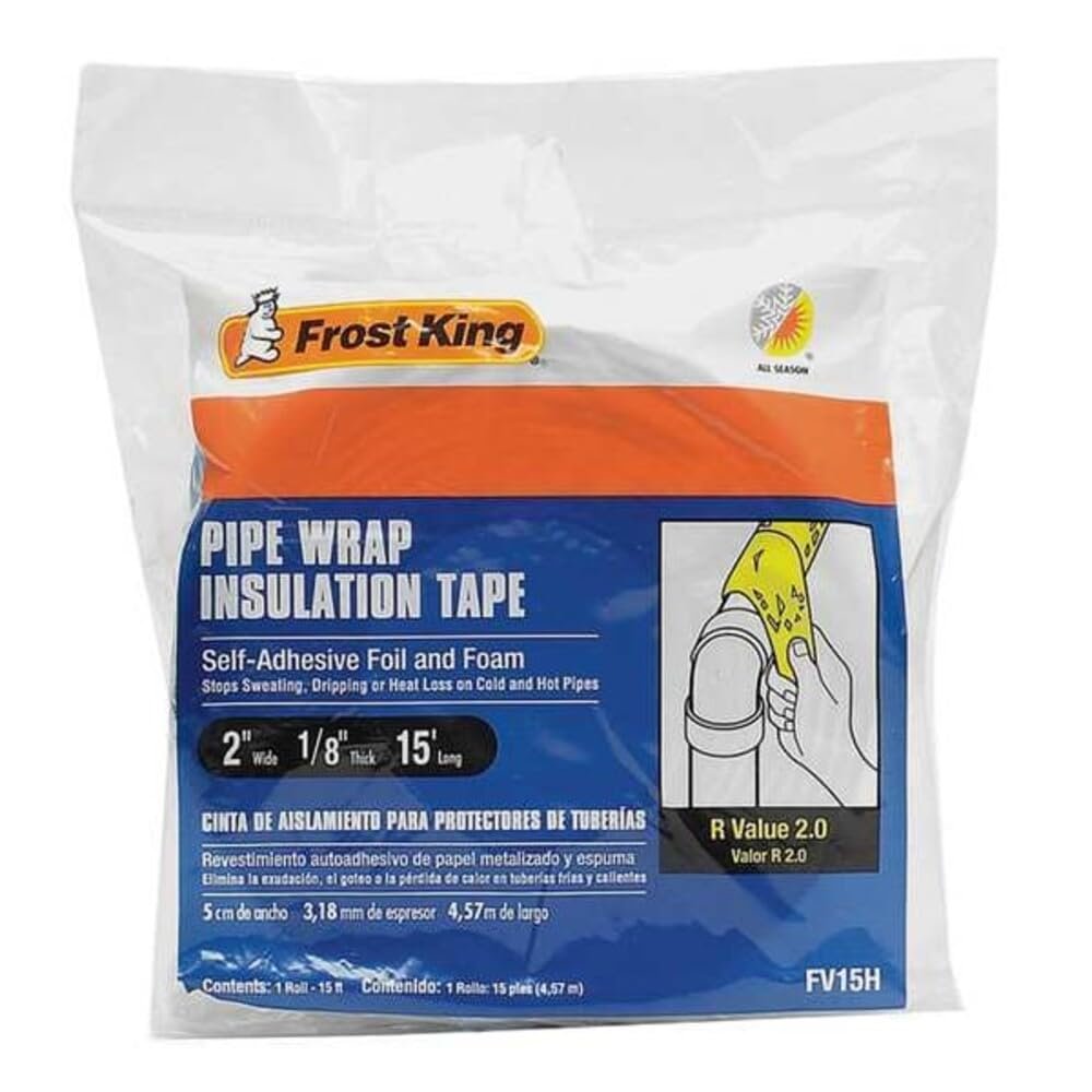 Frost King FV15 Foam and Foil Pipe Insulation, 2" x 1/8" x 15'