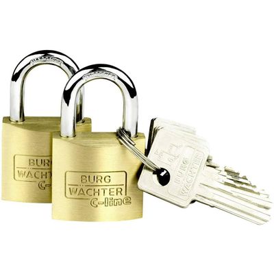 Burg-Wchter Duo 222 30 SB Padlock Set, Brass, Bgelstrke: 5,0 mm/Hhe : 35,3 mm