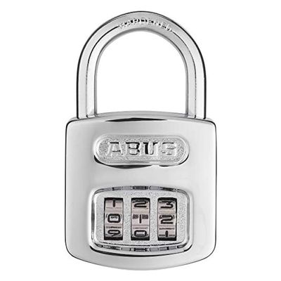 ABUS 160/40 C 160 All Weather Resettable Chrome Combination Padlock, 3 Dial