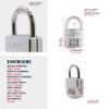 ABUS 160/40 C 160 All Weather Resettable Chrome Combination Padlock, 3 Dial view 2