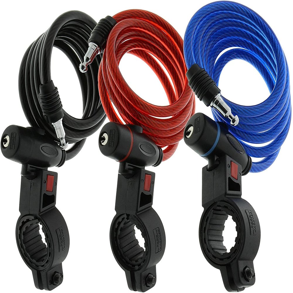 BURG-WCHTER Spiral Cable Lock, 2 Keys, with Mounting Bracket, Length: 100cm, 1260 100