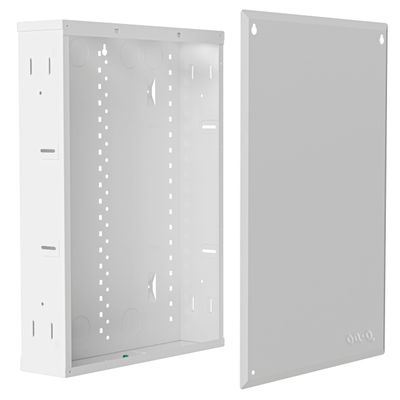 Legrand On-Q 20-Inch Structured Wiring Enclosure with Screw-On Cover, Durable Steel, Cable Management, Recessed or Surface Mount, Compatible with On-Q Accessories, Glossy White