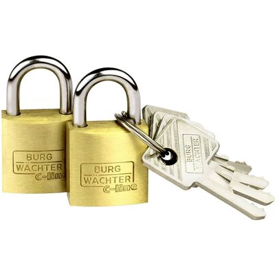Burg-Wchter Duo 222 20 SB Padlock Set, Brass, Bgelstrke: 3,5 mm/Hhe : 35 mm