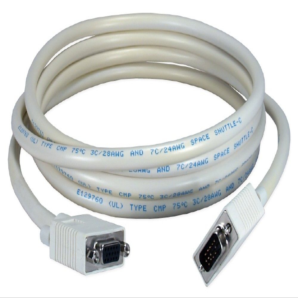 75ft QVS Plenum Rated SVGA HD15 M/F Triple Shielded Extension Cable