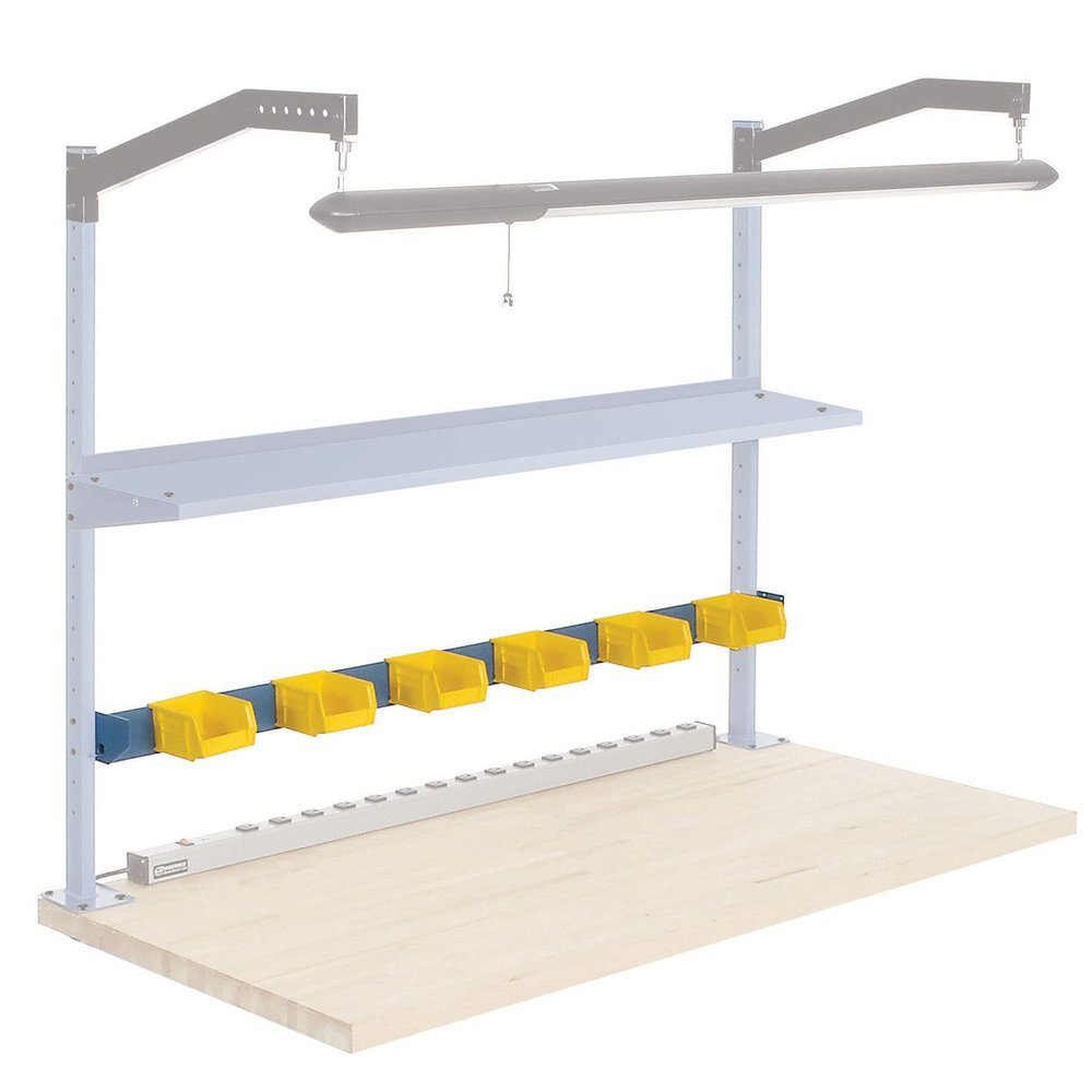 Global Industrial Steel Bin Rail, 96"W, Blue