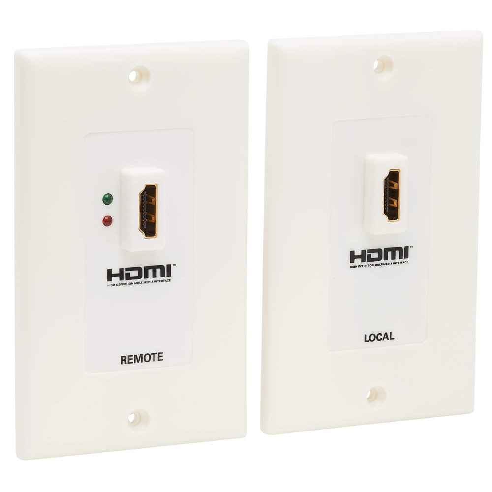 Tripp Lite HDMI Over Dual Cat5/Cat6 Extender Wall Plate Kit with Transmitter and Receiver, TAA, 3 Year Warranty (P167-000)