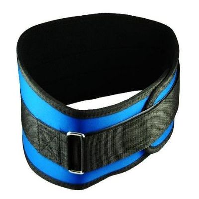 KNIGHT GUARD 6" (15.2 cm) Back Support Belt | Size Medium (M) | Blue with Black Trim | Ideal for Heavy Lifting | Thread-Through Buckle & Fasteners