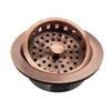 Westbrass D214-11 3-1/2" Post Style Large Kitchen Sink Basket Strainer, Antique Copper view 1