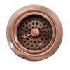 Westbrass D214-11 3-1/2" Post Style Large Kitchen Sink Basket Strainer, Antique Copper view 2