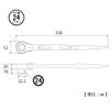TOP Industry Single Mouth Ratchet Wrench with Shino 0.9 inch (24 mm), Cation Paint, Scaffolding, Housing, Tobi Tools, RM-24, Tsubamesanjo, Made in Japan view 2
