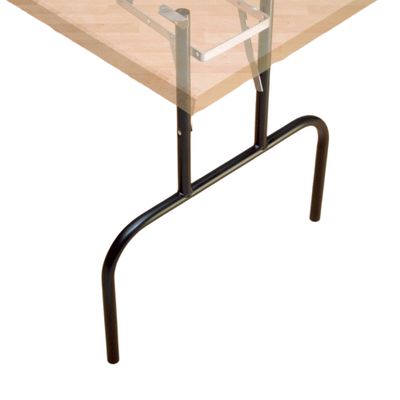 Set of 2 Folding Banquet Table Legs - Sturdy Foldable Table Legs w/Non-Slip Plastic Tips & All-Around Welds - Sleek Black Finish 19 Gauge Steel - 24" W x 29" H Standing Desk Legs