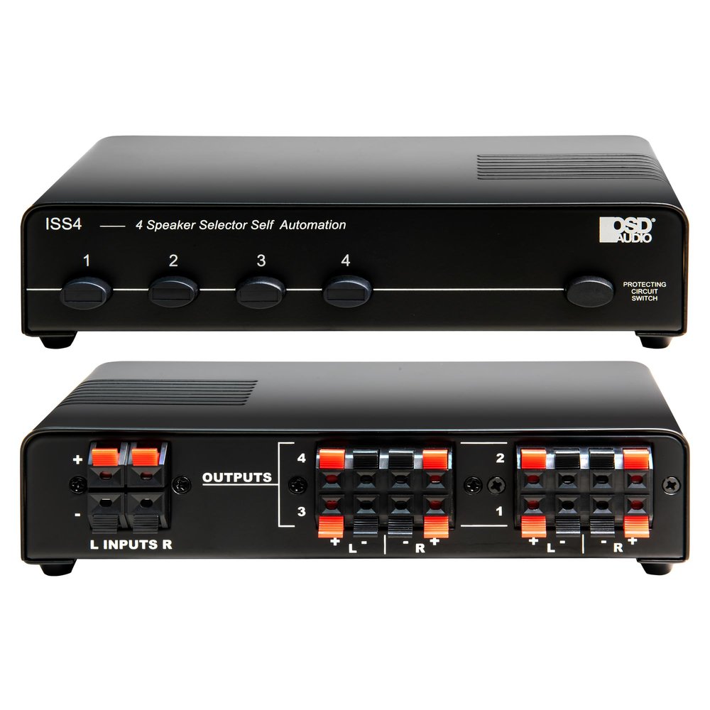 OSD Audio ISS4 4-Zone Speaker Selector Switch with Built-in Impedance Protection for Multi-Room Home Audio Systems