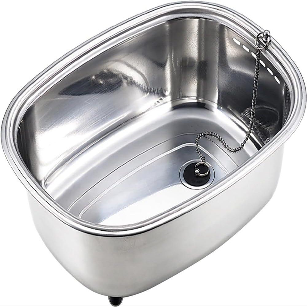Ernest A-75435 Stainless Steel Washtub with Legs (Made in Japan) Approx. 11.4 x 15.0 x 6.1 inches (29 x 38 x 15.5 cm)