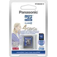 Panasonic RP-SM04GBU1K 4GB Micro SDHC Memory Card with MicroSD-SD adapter