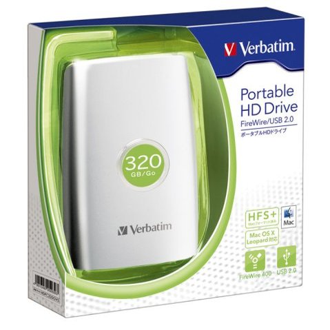 Verbatim 320GB Combo FireWire USB HDPC320GVS 2.5' Portable Hard Disk Drive