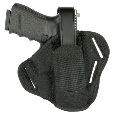BLACKHAWK 3-Slot Ambidextrous Black Pancake Holster, Size 00, (2-3" Barrel Sm/Med DA Revolver ex 2" 5-shot )