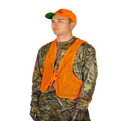Hunters Specialties Adult Mesh Safety Vest - Blaze Orange High Visibility Mesh Breathable Vest for Hunting, One Size Fit All