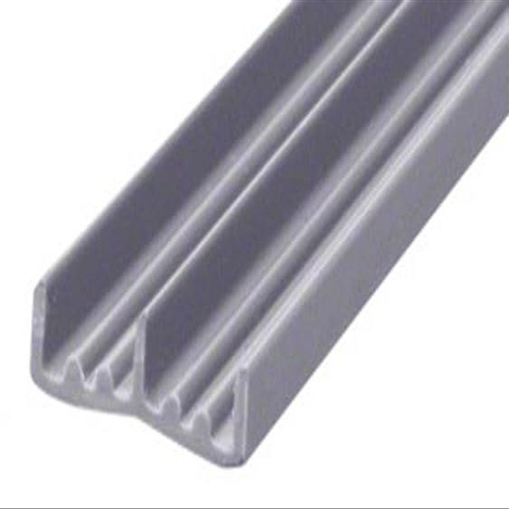 CRL Gray Lower Plastic Track for 1/4" Panels - 12 ft long