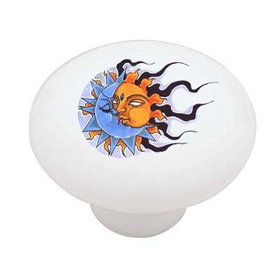 Gotham Decor Sun and Moon Ceramic Drawer Knob