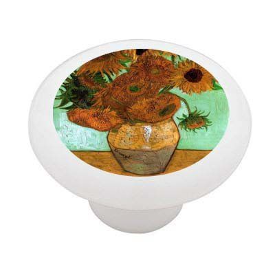 Gotham Decor Sunflowers by Van Gogh Ceramic Drawer Knob