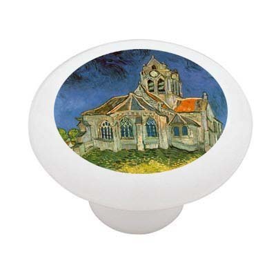 Gotham Decor Church in Auvers by Van Gogh Ceramic Drawer Knob