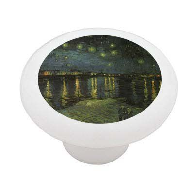 Gotham Decor Stary Night on The Rhone by Van Gogh Ceramic Drawer Knob
