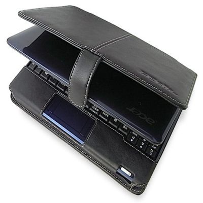 Pdair Leather CASE FOR Aspire One Side Open Type Black palcaoa150b/BL