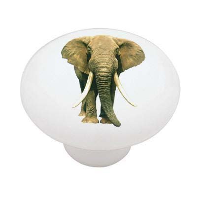 Gotham Decor Elephant Ceramic Drawer Knob
