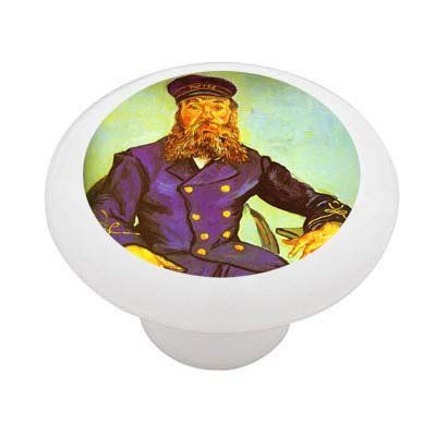 Gotham Decor Postman Joseph Roulin by Van Gogh Ceramic Drawer Knob