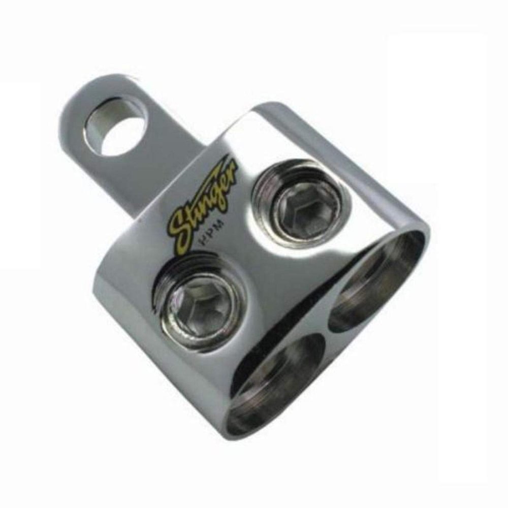 Stinger SPT5201 PRO Classic Dual 1/0 Gauge Inputs to 5/16-Inch Ring Shoc-Krome Terminal