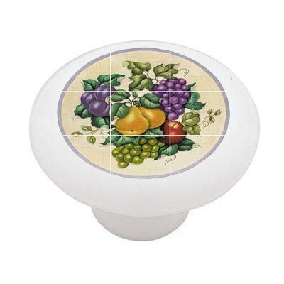 Gotham Decor Mixed Fruit Tile Design Ceramic Drawer Knob