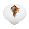 Gotham Decor Red Seashell Ceramic Drawer Knob view 1
