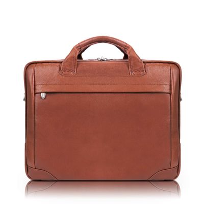 McKleinUSA S Series, BRONZEVILLE, Pebble Grain Calfskin Leather, Medium Leather Laptop & Tablet Briefcase, Brown (15484), 15 L x 3 W x 11 H