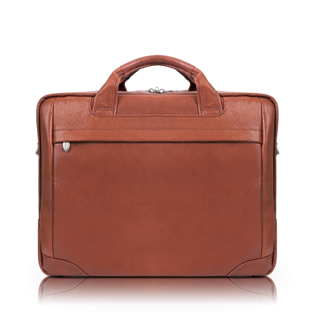 McKleinUSA S Series, BRONZEVILLE, Pebble Grain Calfskin Leather, Medium Leather Laptop & Tablet Briefcase, Brown (15484), 15 L x 3 W x 11 H