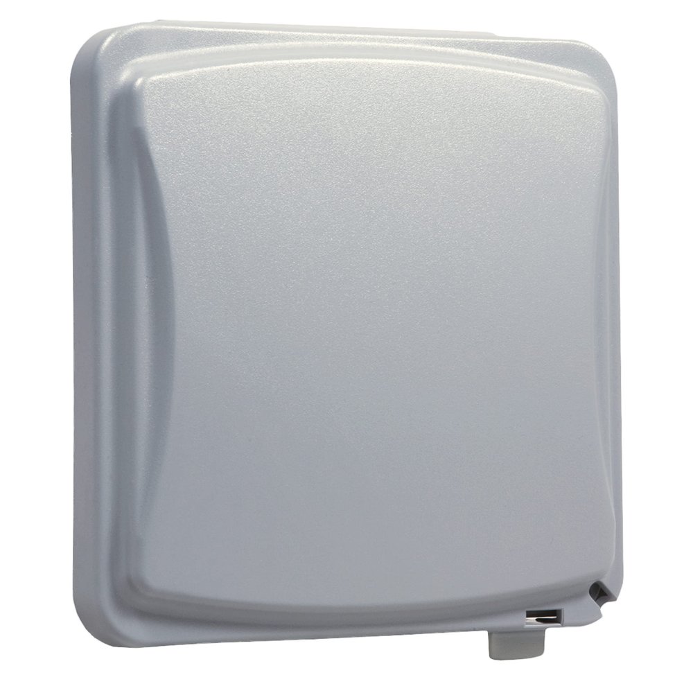 TayMac MM1410G Flat Weatherproof Plastic Cover 55 Configurations Vertical/Horizontal Two Gang, Flat Grey