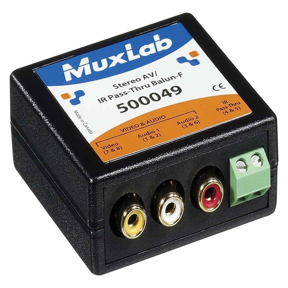 MuxLab Inc 500049 Stereo A/V/IR Pass-Thru Balun, Female