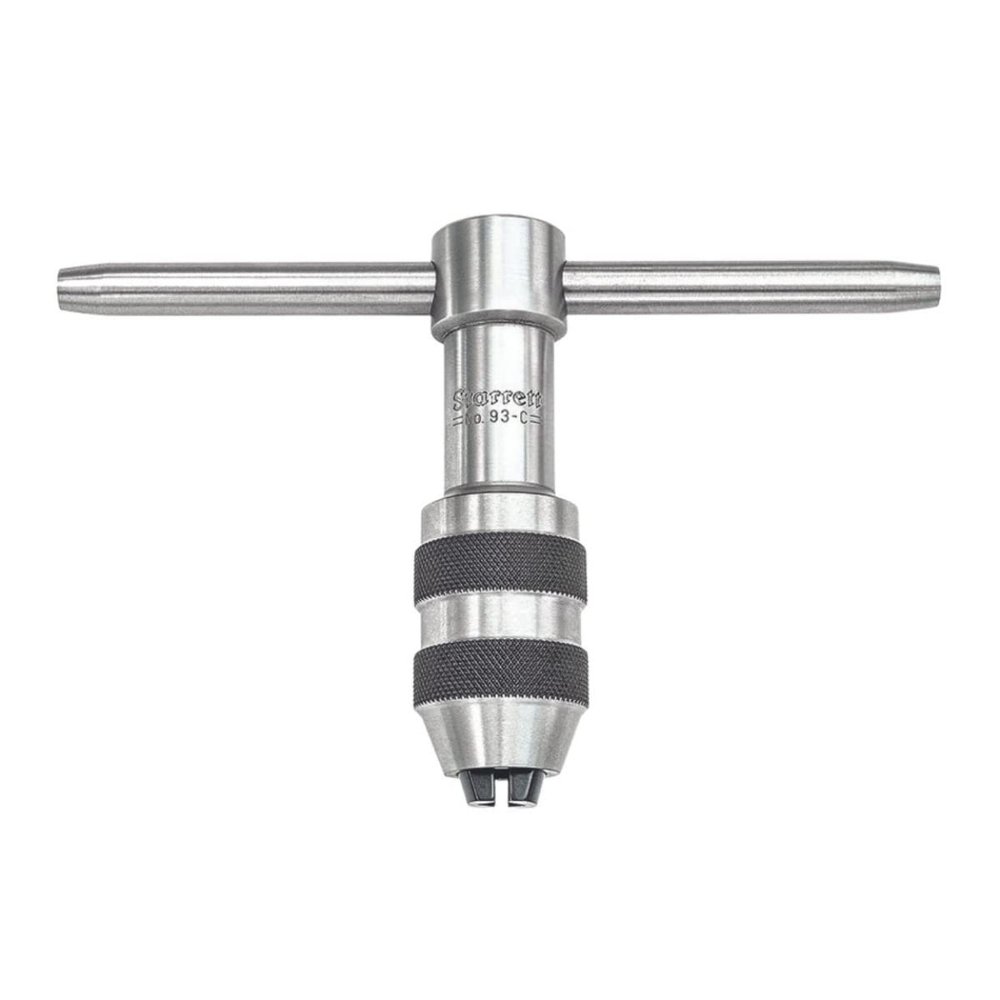 Starrett T-Handle Tap Wrench - Ideal for Holding Taps, Drills, Reamers and Small Tools - 1/4-1/2" Capacity Tap Size, 3-1/2" Body Length, 3/16-5/16" Square Shank - 93C