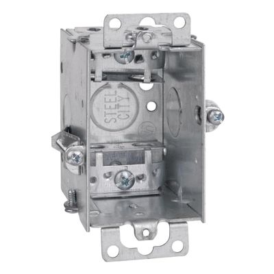 Steel City LXOWC-25 3 x 2 Gangable Switch Box, 12.5 Cubic Inches, 2-1/2" Deep, 1/2" Knockouts, Pre-Galvanized Steel, Armored Cable Clamps (C-3), Adapts to 3/4" Wall Thickness, Ears Flush for Old Work