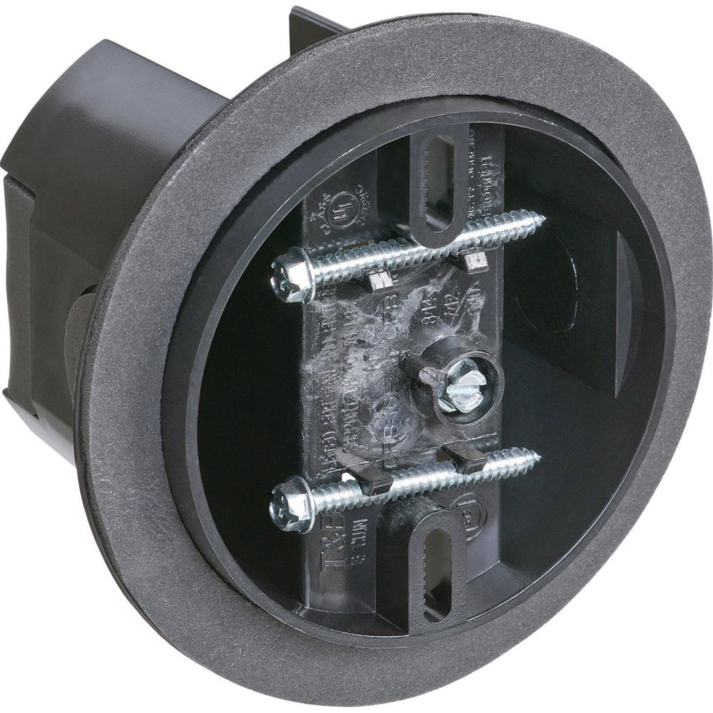 Carlon CFB-16-F Ceiling Fan Box, Saddle, New/Old Work, 4-Inch Diameter by 3-5/16-Inch Depth, Black