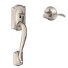 Schlage FE285 CAM 619 ACC LH Camelot Front Entry Handleset with Left-Handed Accent Lever, Lower Half Grip, Satin Nickel view 1