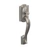 Schlage FE285 CAM 619 ACC LH Camelot Front Entry Handleset with Left-Handed Accent Lever, Lower Half Grip, Satin Nickel view 2