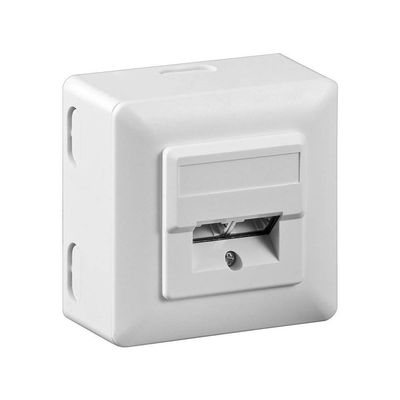 goobay 50943 CAT 5e Wall Plate Universial with Surface Mounting Frame, White