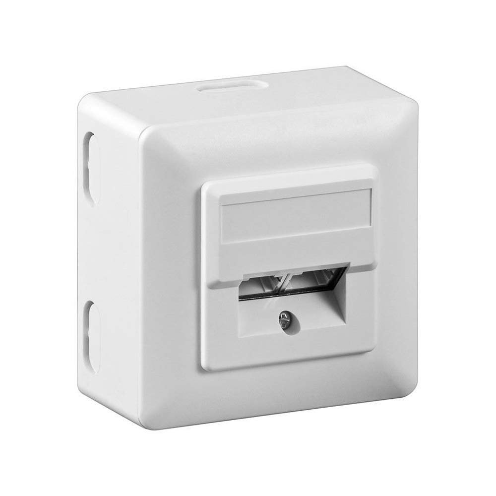 goobay 50943 CAT 5e Wall Plate Universial with Surface Mounting Frame, White
