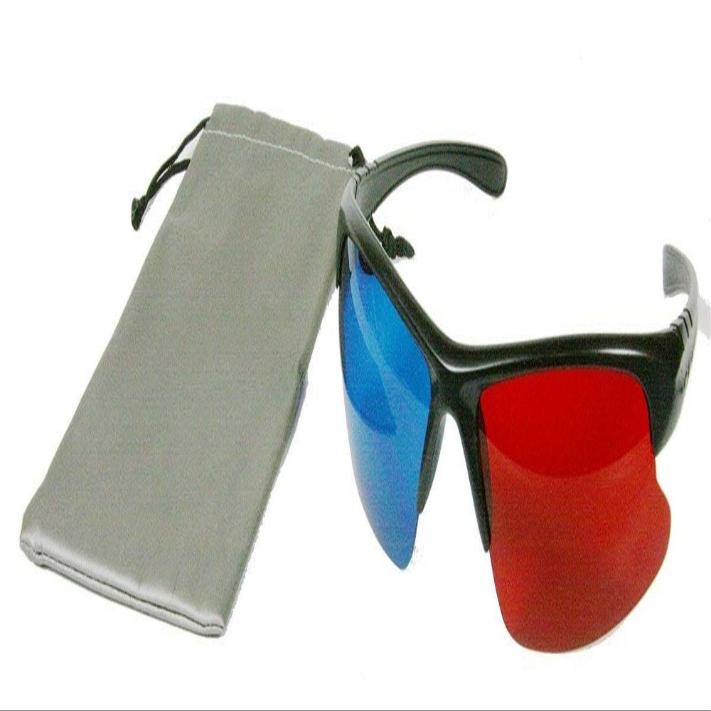 3D Glasses Red and Cyan Anaglyph - Classic Plastic Style - YOUTUBE - 1 Pair