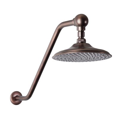 Atlantis 2 Oil Rub Bronze 8" Rain Shower Head & High Rise Arm