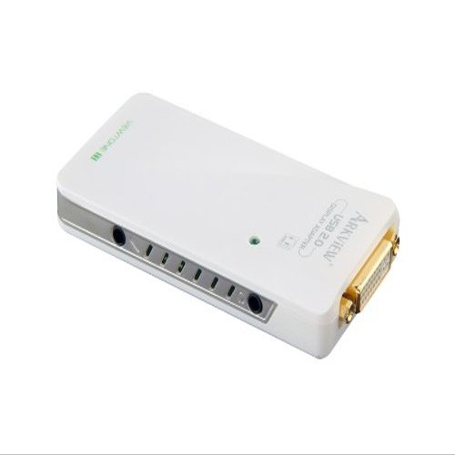 Arkview Multi-Display USB 2.0 to DVI/VGA/HDMI Adapter External Video Card (Link up to 6 Displays) 1600x1200 High Resolution with RCA Audio Jack